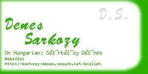 denes sarkozy business card